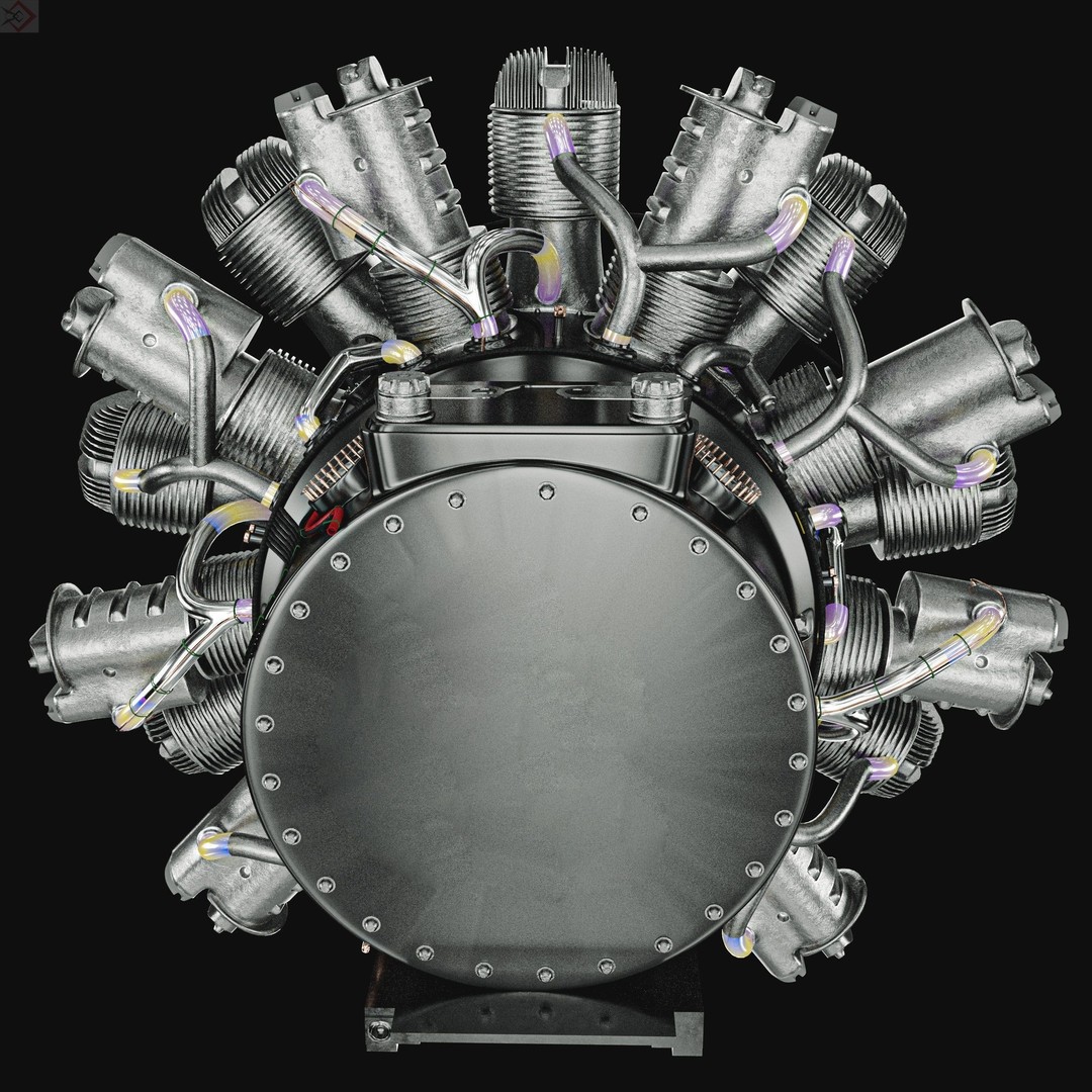 Aircraft Engine 3D Model – High Poly Industrial Asset, FBX, OBJ - View 8