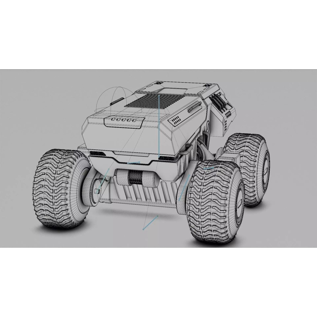 CYBER TRUCK X-500 3D Model – Rigged Sci-Fi Vehicle, Blender, FBX