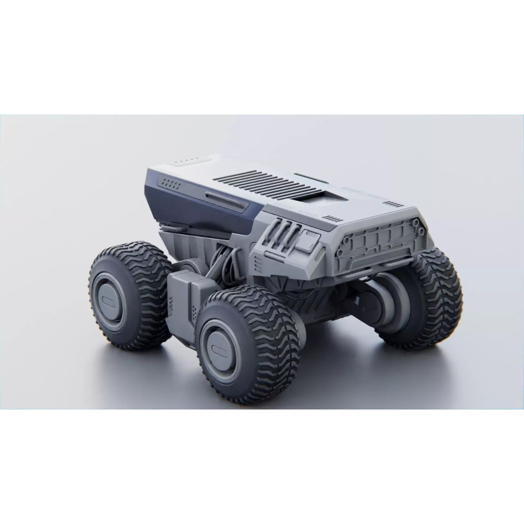 CYBER TRUCK X-500 3D Model – Rigged Sci-Fi Vehicle, Blender, FBX - View 15