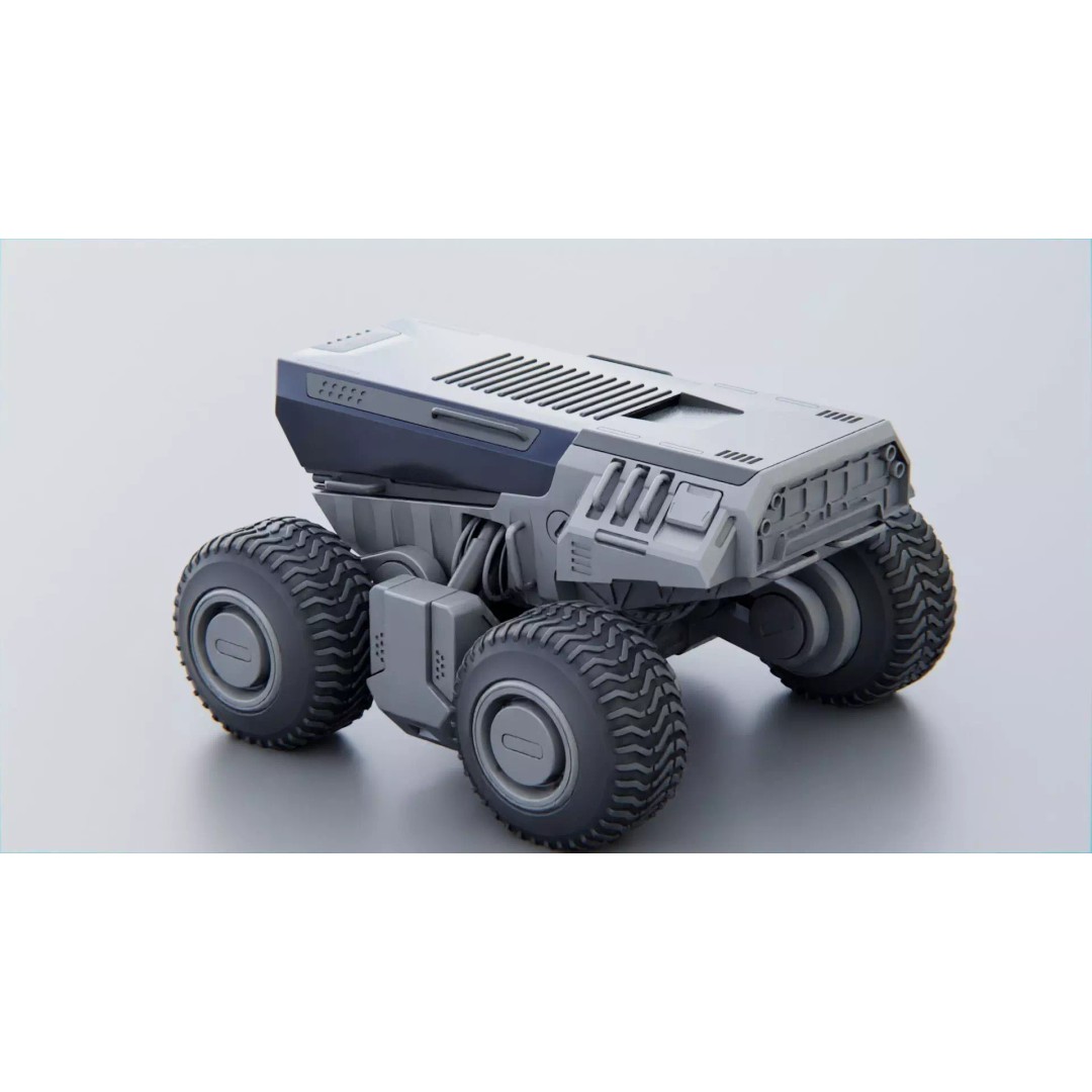 CYBER TRUCK X-500 3D Model – Rigged Sci-Fi Vehicle, Blender, FBX - View 16
