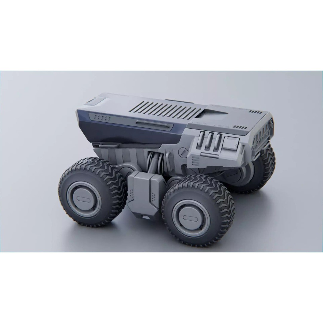 CYBER TRUCK X-500 3D Model – Rigged Sci-Fi Vehicle, Blender, FBX - View 17