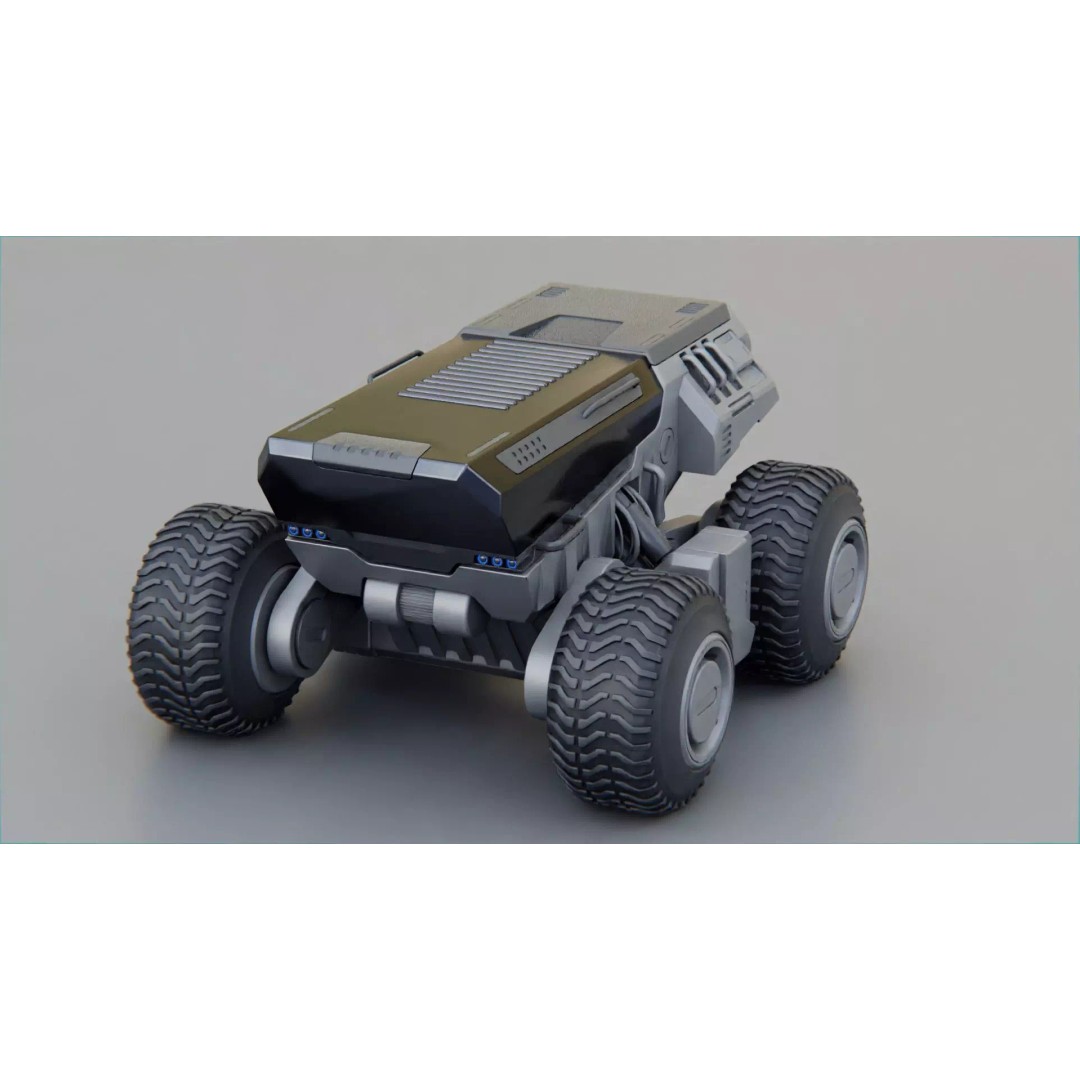 CYBER TRUCK X-500 3D Model – Rigged Sci-Fi Vehicle, Blender, FBX - View 22