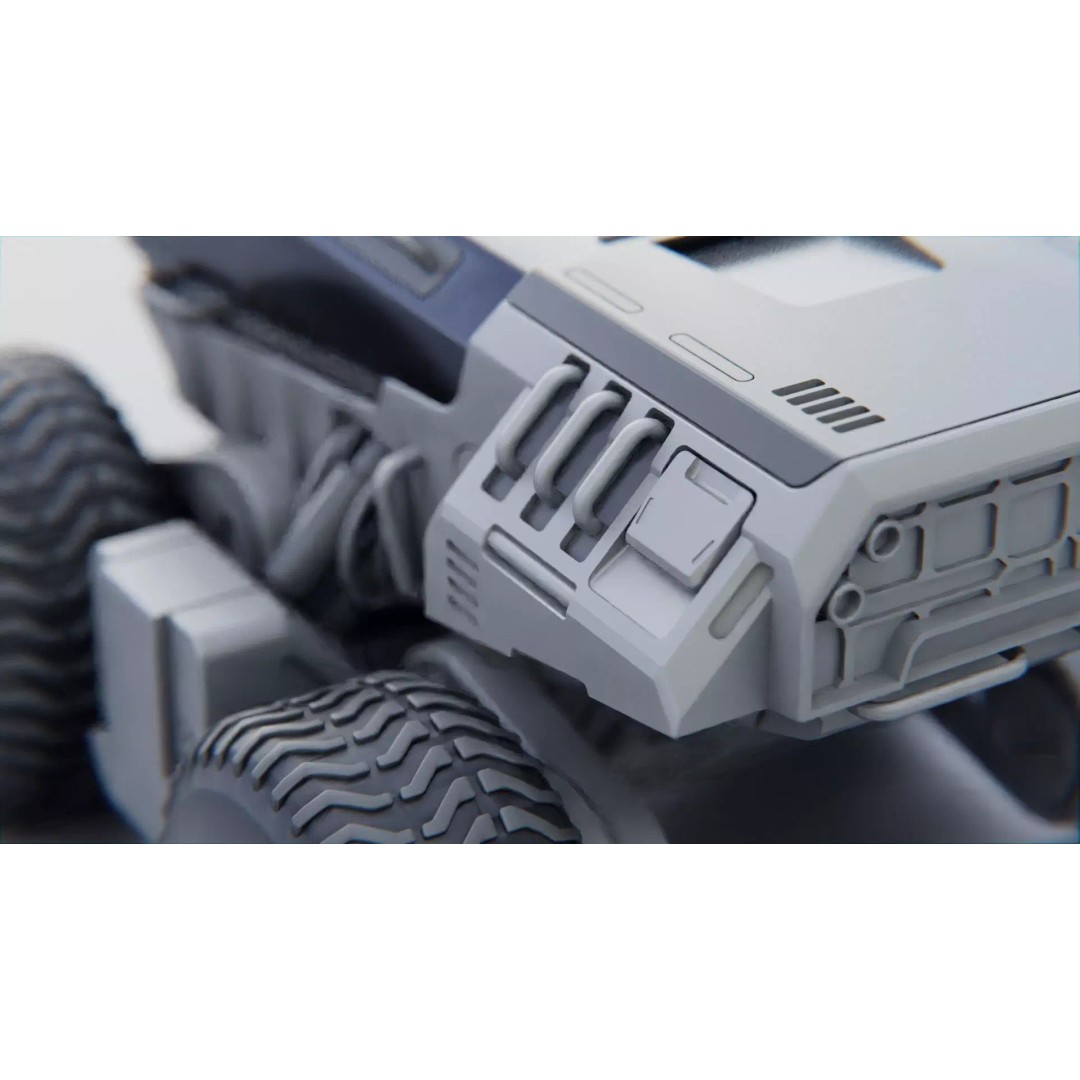 CYBER TRUCK X-500 3D Model – Rigged Sci-Fi Vehicle, Blender, FBX - View 25