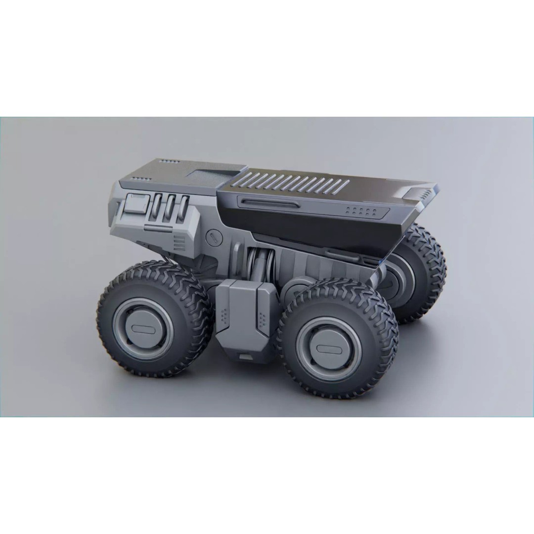 CYBER TRUCK X-500 3D Model – Rigged Sci-Fi Vehicle, Blender, FBX - View 3