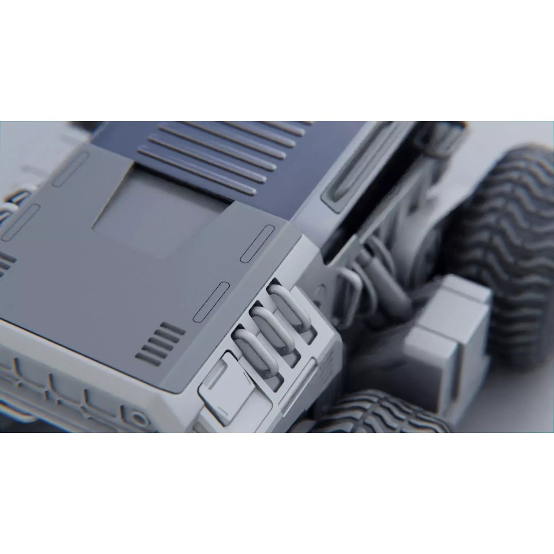 CYBER TRUCK X-500 3D Model – Rigged Sci-Fi Vehicle, Blender, FBX - View 30