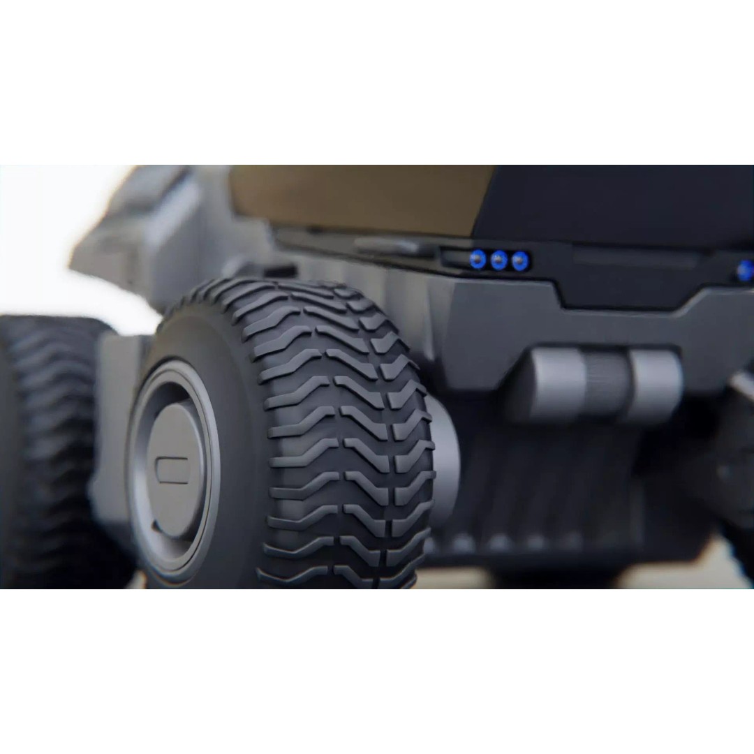CYBER TRUCK X-500 3D Model – Rigged Sci-Fi Vehicle, Blender, FBX - View 31