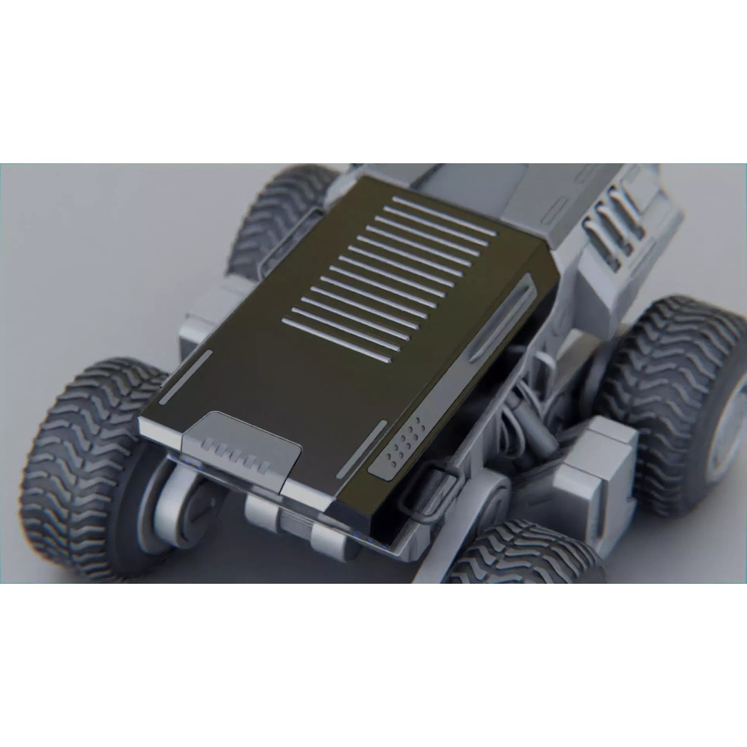 CYBER TRUCK X-500 3D Model – Rigged Sci-Fi Vehicle, Blender, FBX - View 32