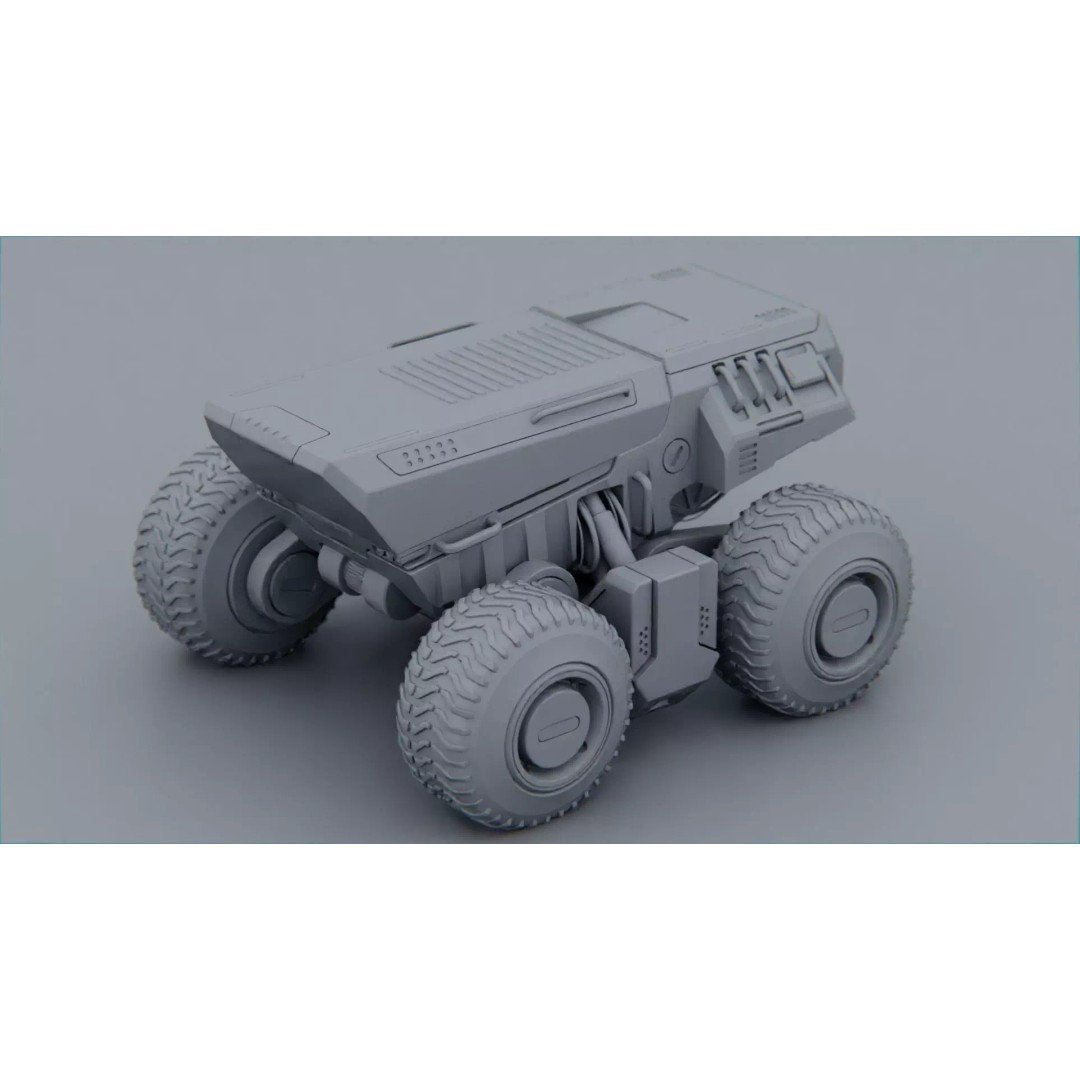 CYBER TRUCK X-500 3D Model – Rigged Sci-Fi Vehicle, Blender, FBX - View 33