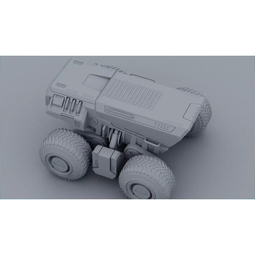 CYBER TRUCK X-500 3D Model – Rigged Sci-Fi Vehicle, Blender, FBX - View 36
