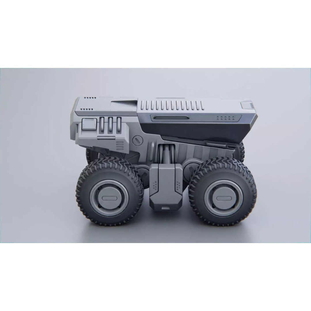 CYBER TRUCK X-500 3D Model – Rigged Sci-Fi Vehicle, Blender, FBX - View 4
