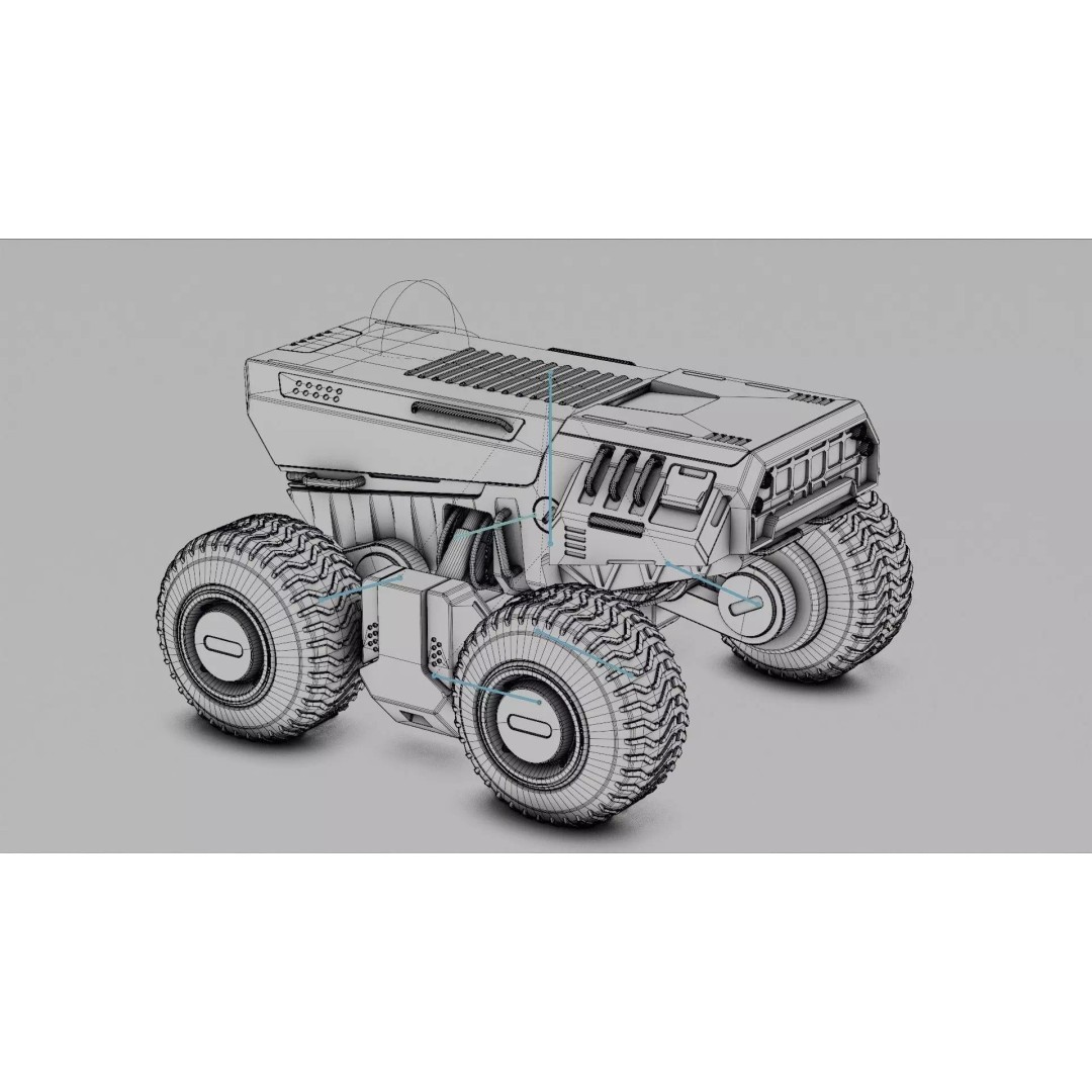 CYBER TRUCK X-500 3D Model – Rigged Sci-Fi Vehicle, Blender, FBX - View 41
