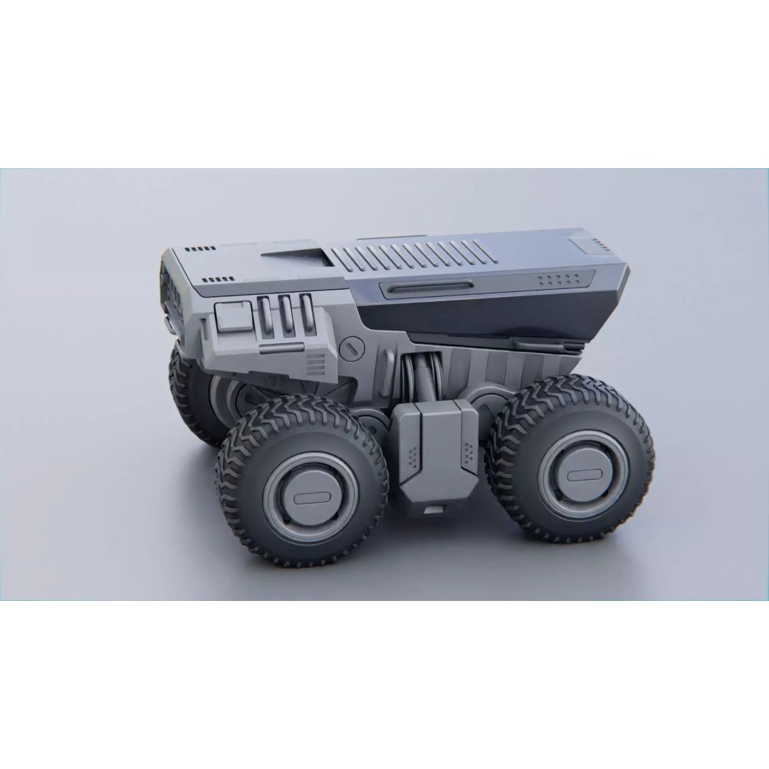 CYBER TRUCK X-500 3D Model – Rigged Sci-Fi Vehicle, Blender, FBX - View 5