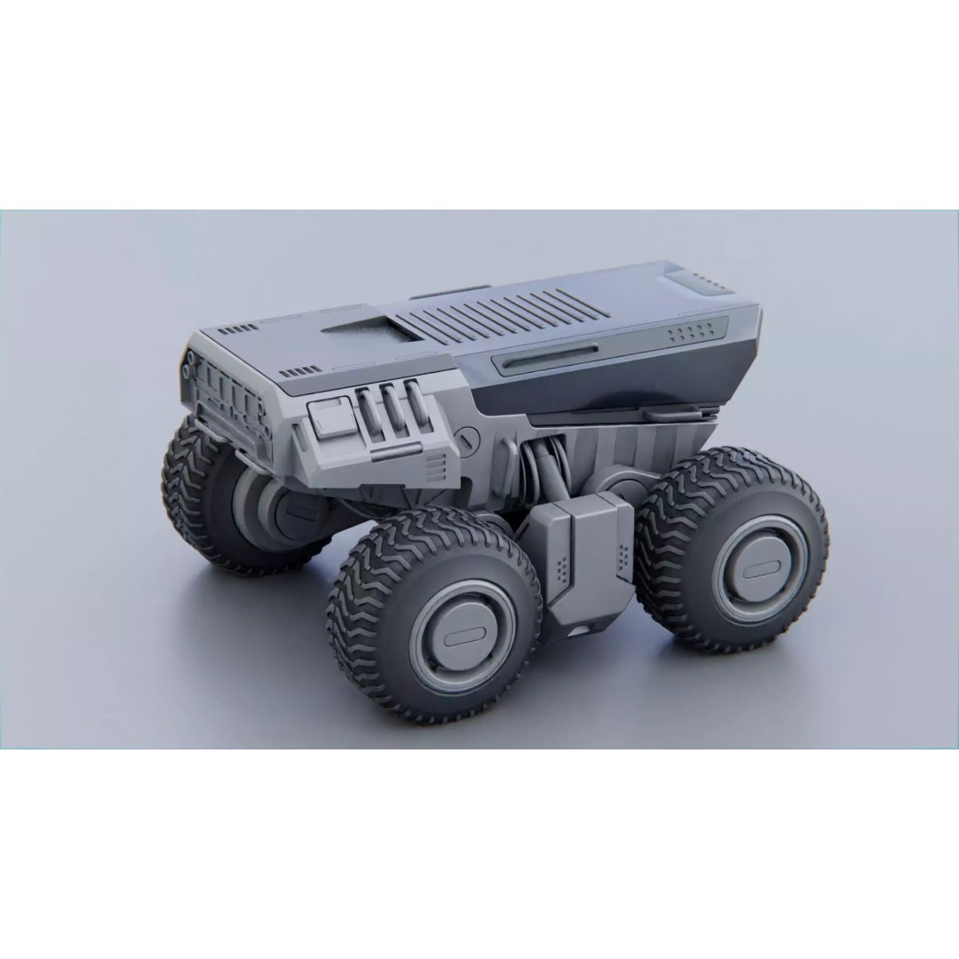 CYBER TRUCK X-500 3D Model – Rigged Sci-Fi Vehicle, Blender, FBX - View 6