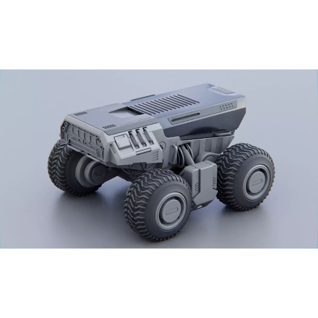 CYBER TRUCK X-500 3D Model – Rigged Sci-Fi Vehicle, Blender, FBX - View 7