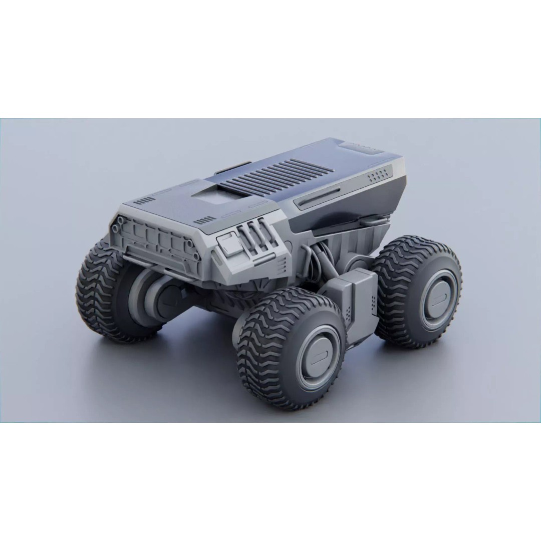 CYBER TRUCK X-500 3D Model – Rigged Sci-Fi Vehicle, Blender, FBX - View 8