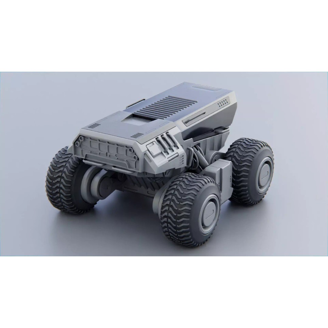 CYBER TRUCK X-500 3D Model – Rigged Sci-Fi Vehicle, Blender, FBX - View 9