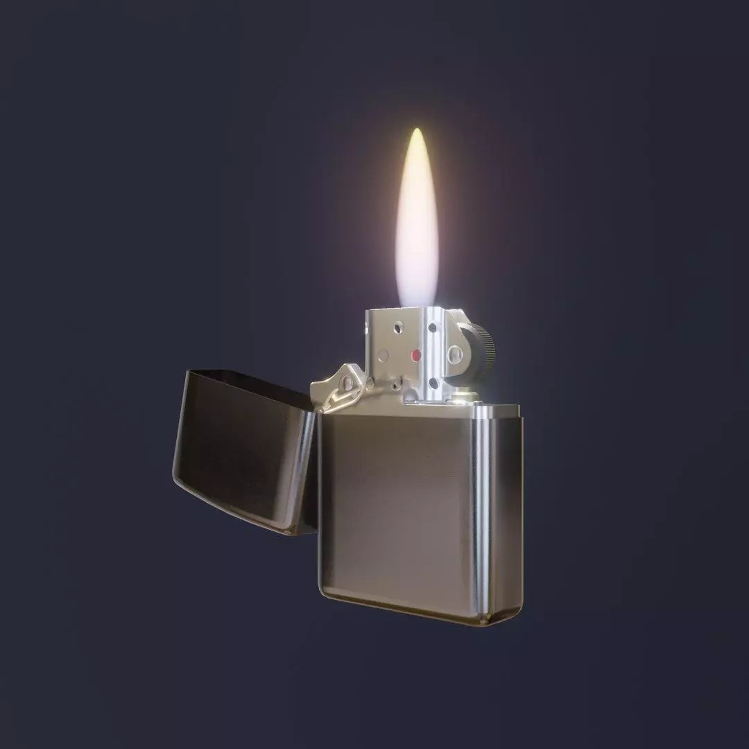Zippo Lighter 3D Model – High Poly Realistic Asset, Blender, FBX, OBJ - View 2