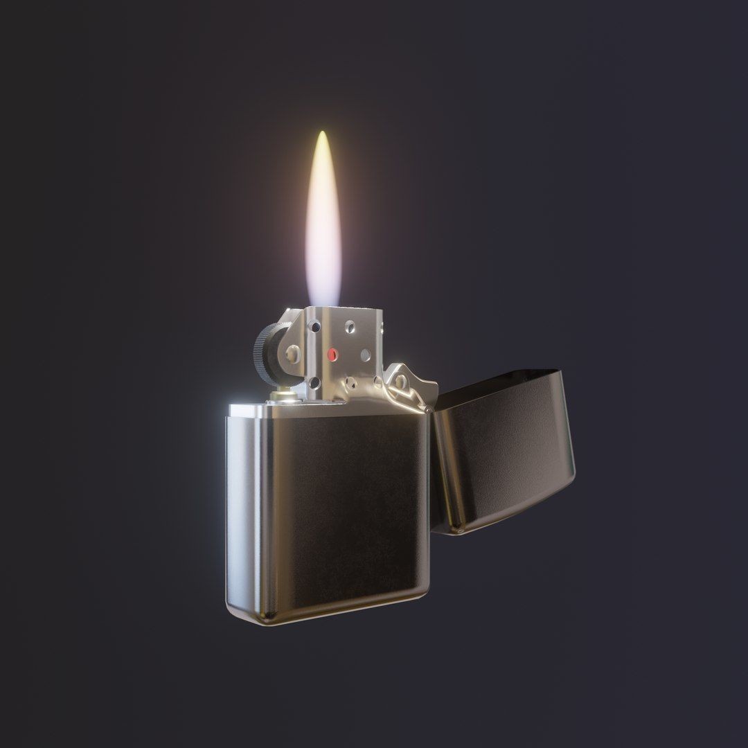 Zippo Lighter 3D Model – High Poly Realistic Asset, Blender, FBX, OBJ - View 4