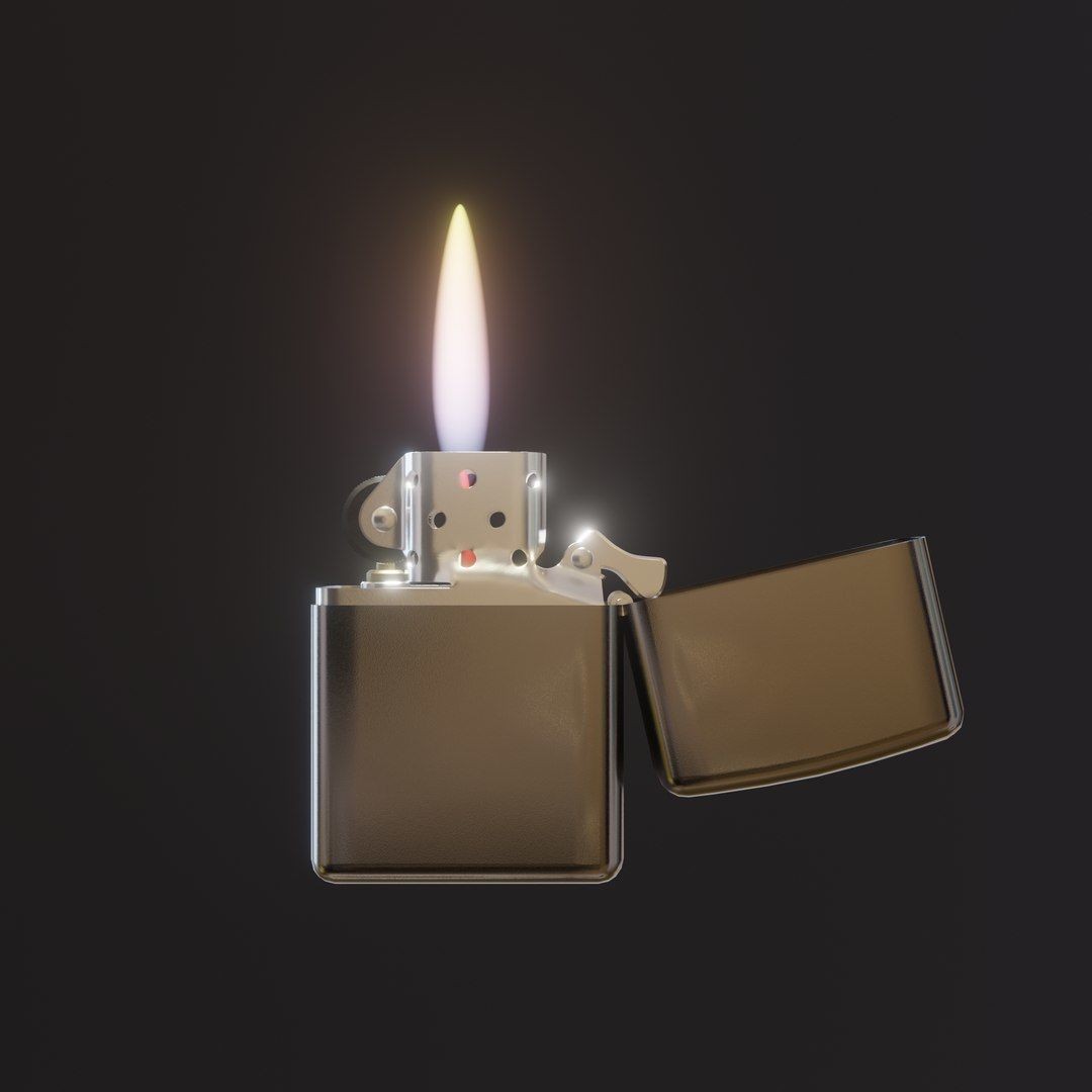 Zippo Lighter 3D Model – High Poly Realistic Asset, Blender, FBX, OBJ - View 5