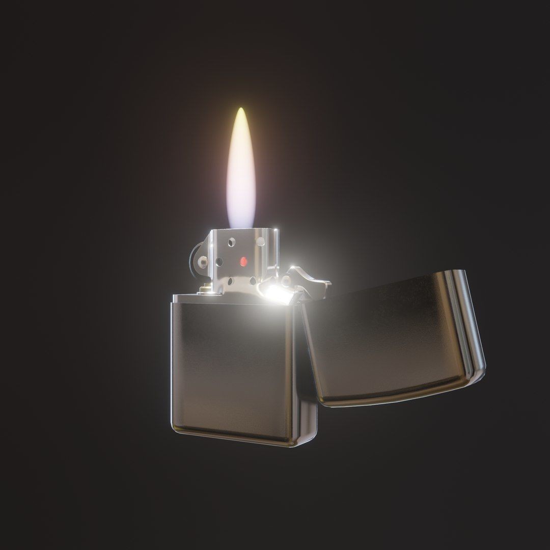 Zippo Lighter 3D Model – High Poly Realistic Asset, Blender, FBX, OBJ - View 6
