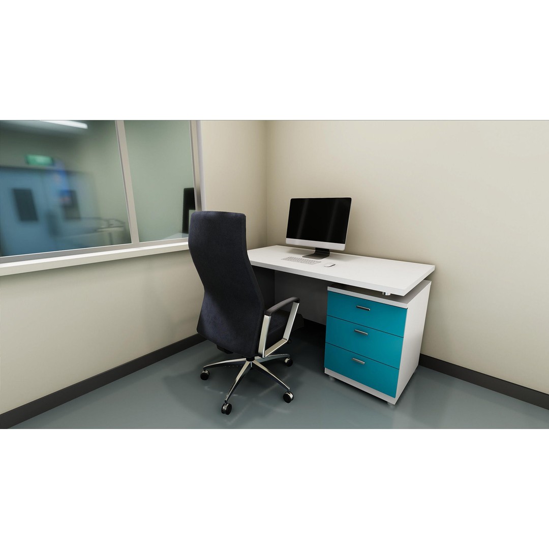Hospital Wardroom 3D Model – Low Poly Medical Asset, FBX, Unity