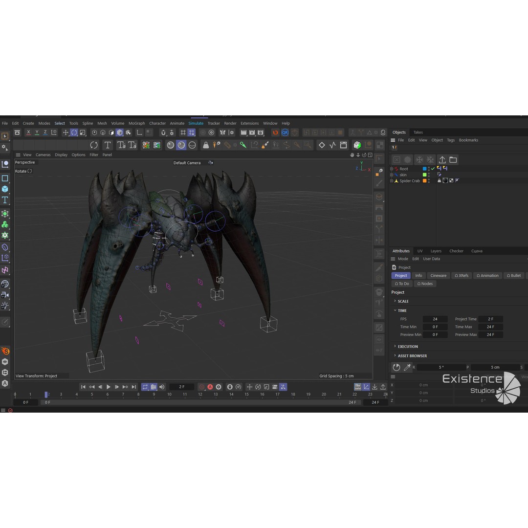 Crayfish Spider Crab 3D Model – Low Poly Game Ready Asset, FBX - View 10
