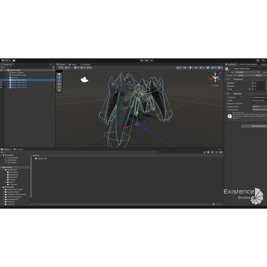 Crayfish Spider Crab 3D Model – Low Poly Game Ready Asset, FBX - View 14