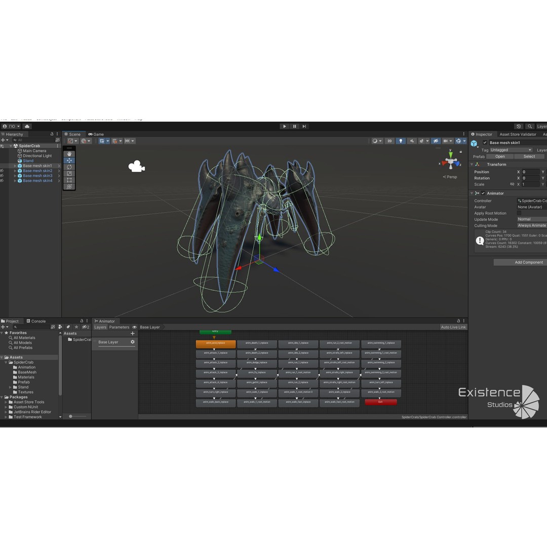 Crayfish Spider Crab 3D Model – Low Poly Game Ready Asset, FBX - View 9