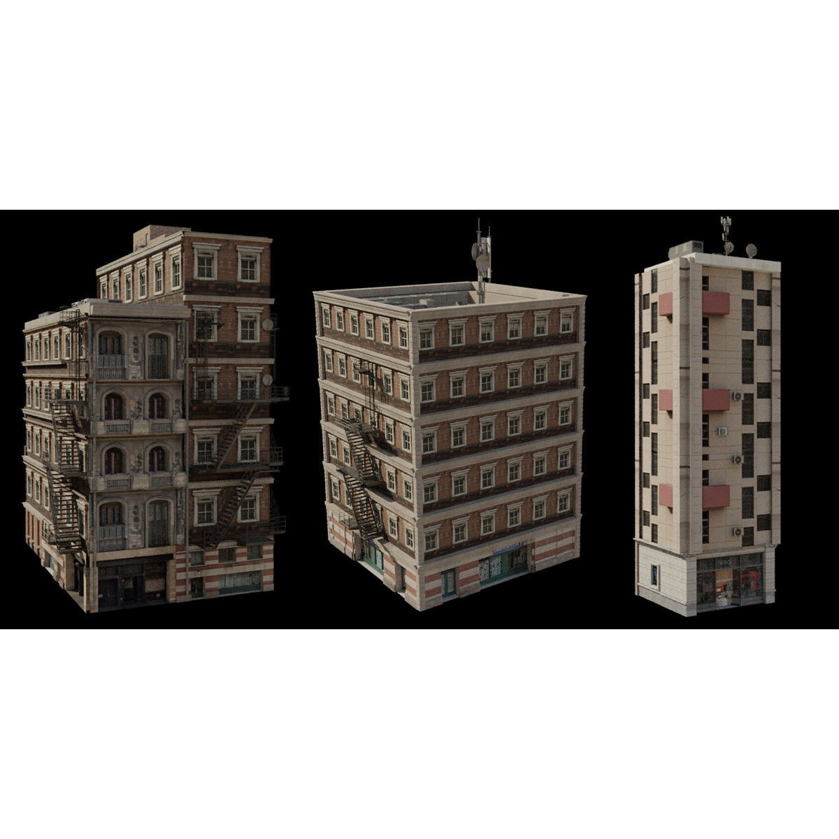 Buildings Asset Pack - Modular Game-Ready 3D Model - View 16