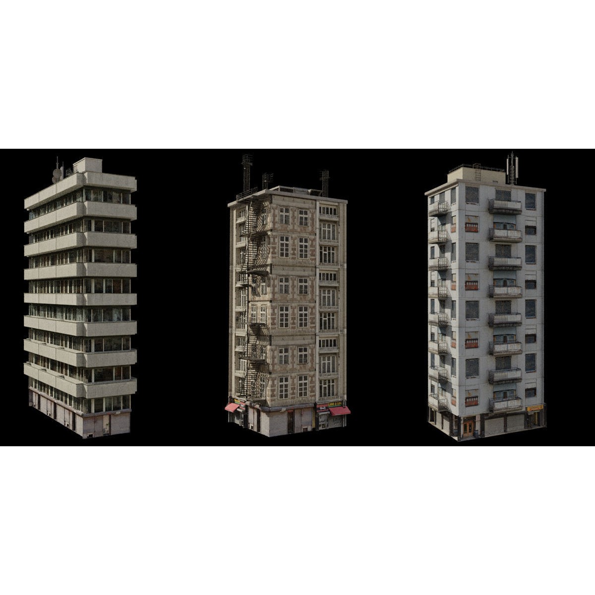 Buildings Asset Pack - Modular Game-Ready 3D Model - View 22