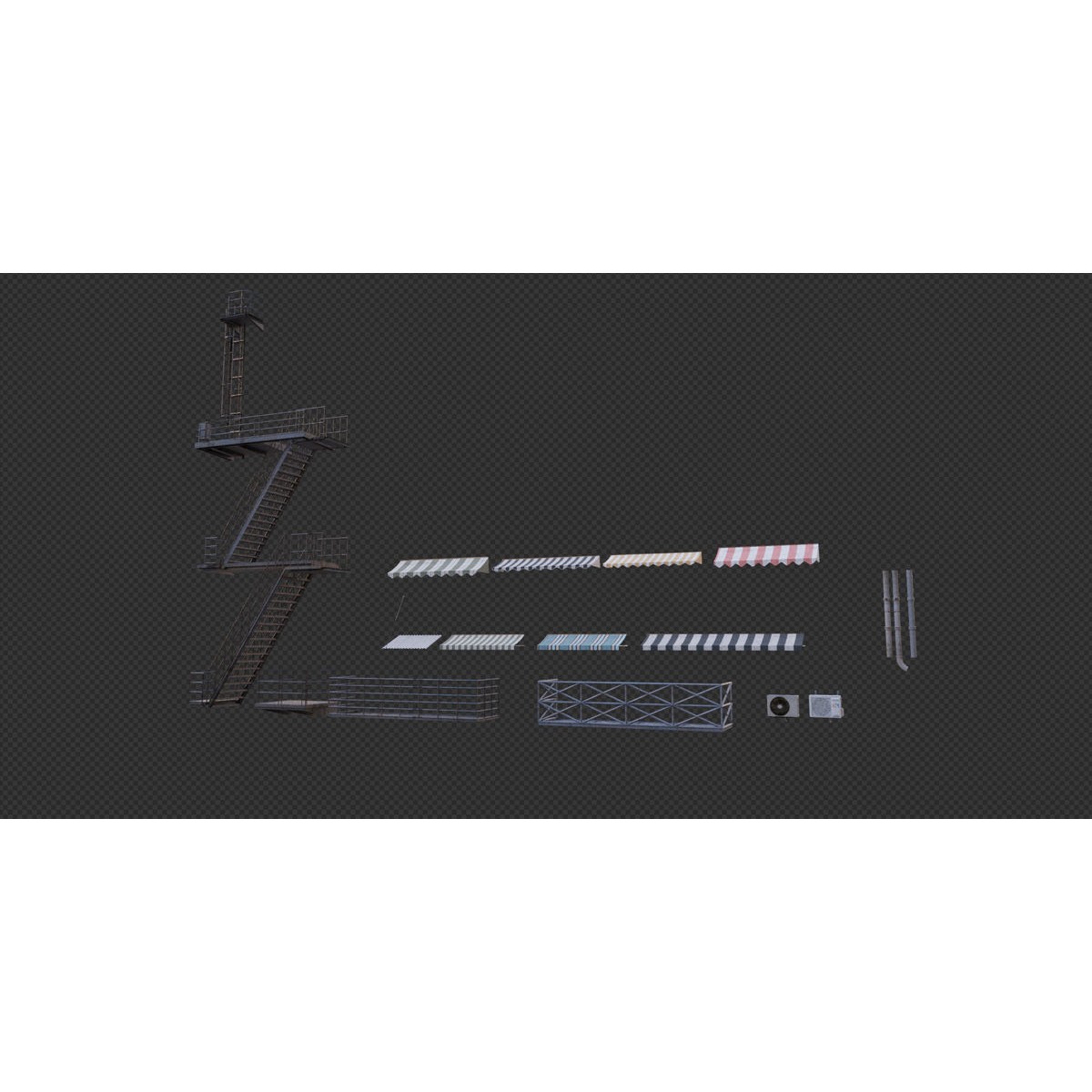 Buildings Asset Pack - Modular Game-Ready 3D Model - View 5