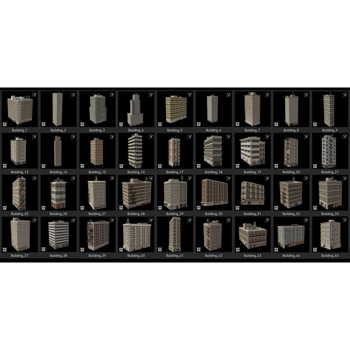 Buildings Asset Pack - Modular Game-Ready 3D Model - View 8