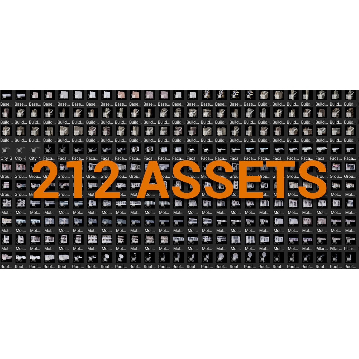 Buildings Asset Pack - Modular Game-Ready 3D Model - View 9