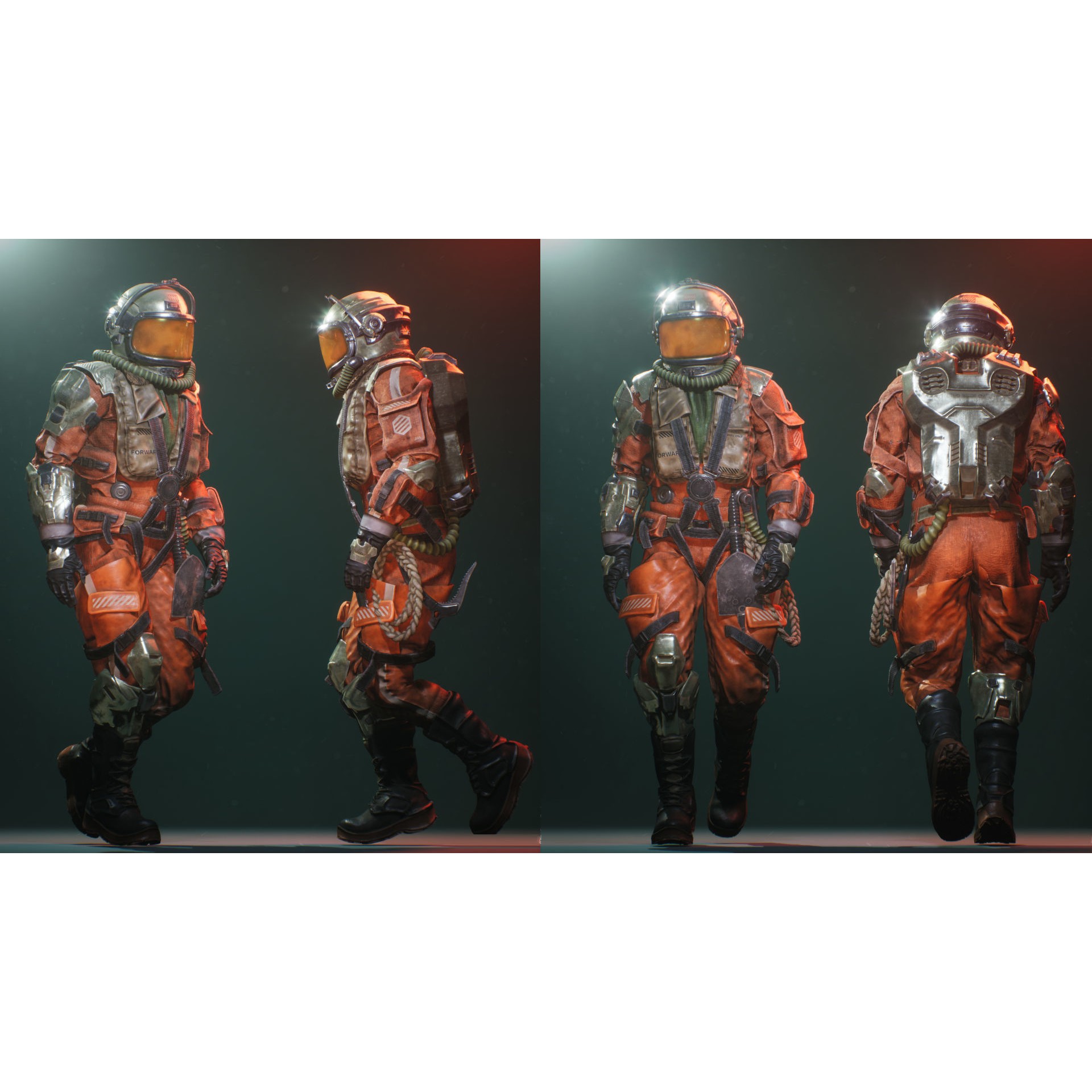 Space Adventurer - Low-Poly Game-Ready 3D Model - View 4