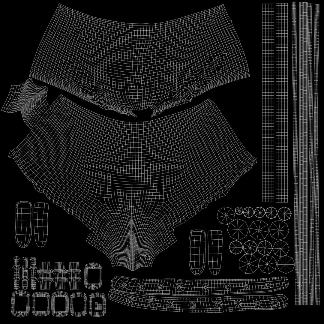 Ripped Denim Shorts 3D Model – Low Poly Chick Outfit, FBX