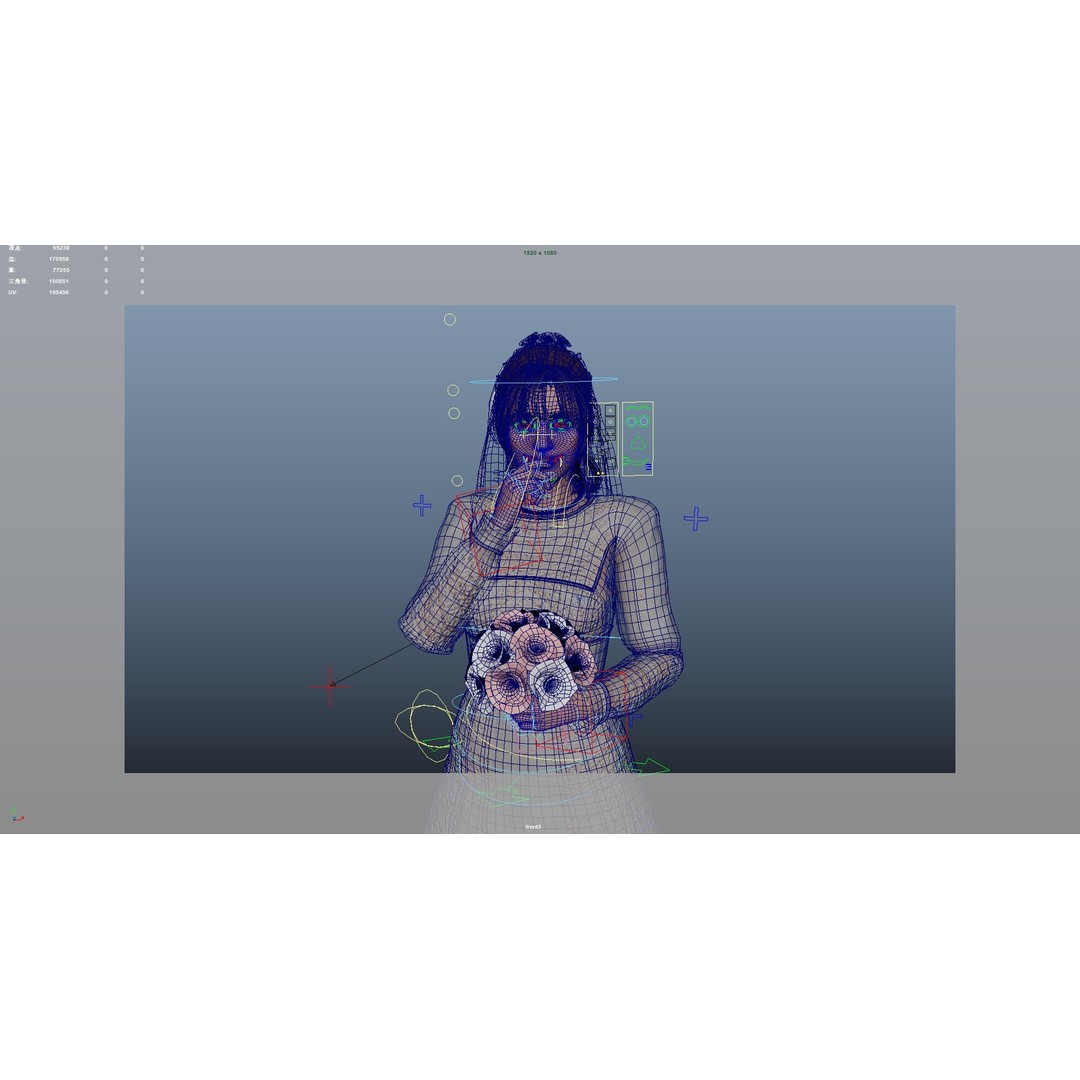 Bride 3D Model – Rigged Low-Poly Character for Animation, FBX, OBJ - View 14