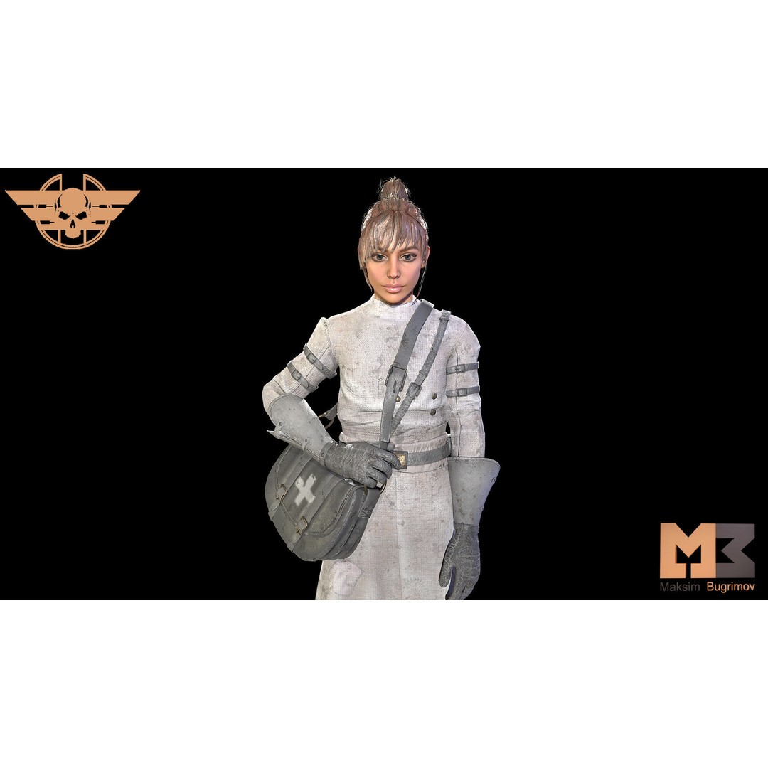 Medic Dystopia 3D Model – Low Poly Game Character, FBX, PBR Textures