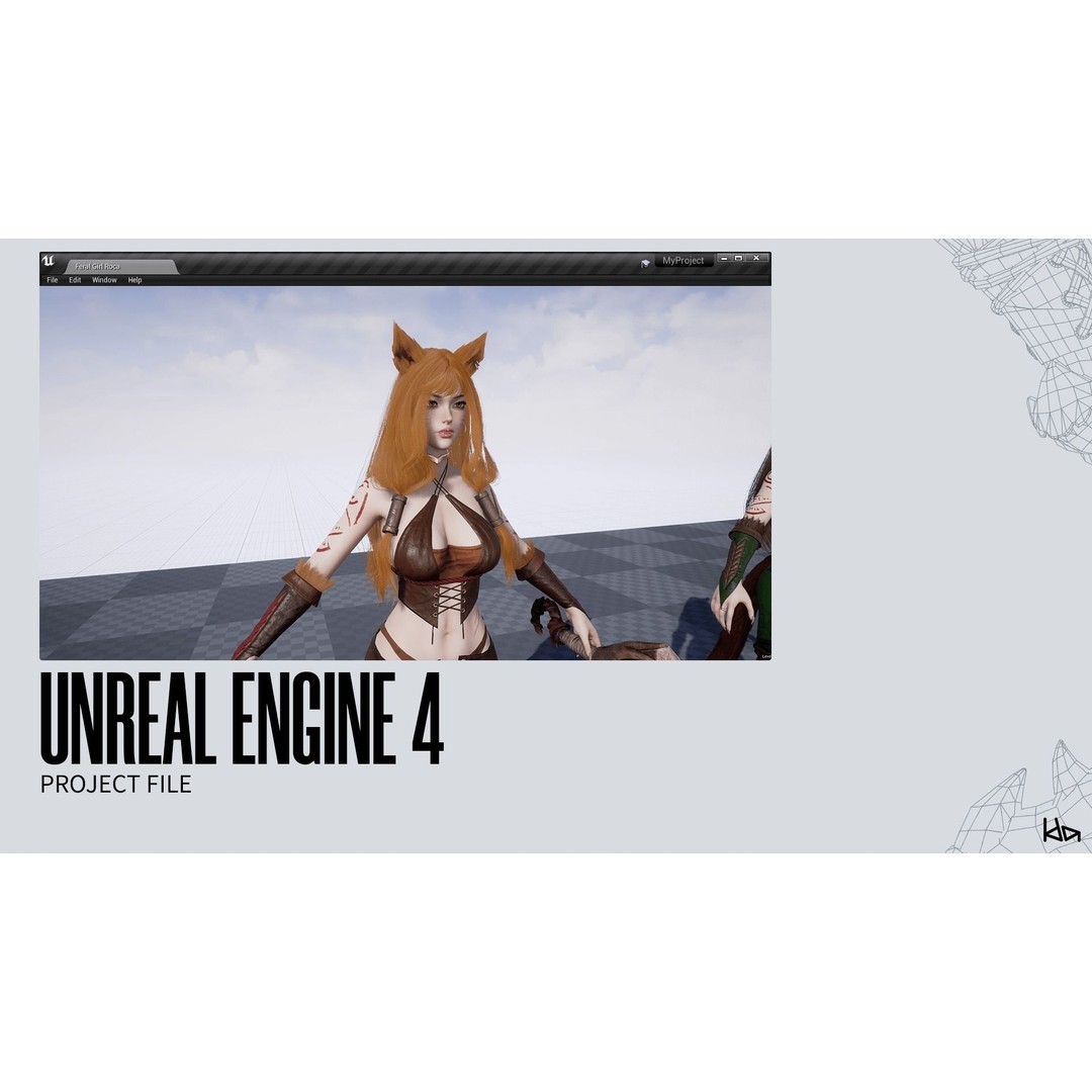 Feral Girl Roca 3D Model – Low Poly Game Ready Character, FBX & OBJ - View 20