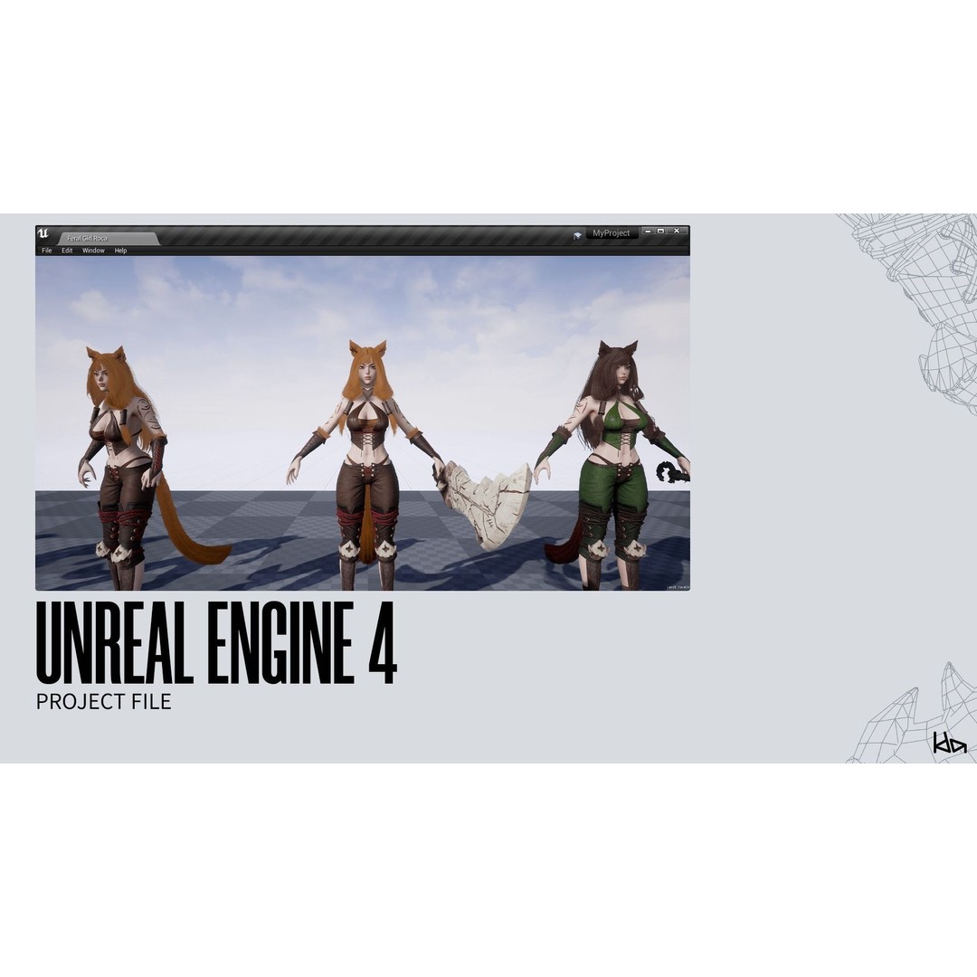 Feral Girl Roca 3D Model – Low Poly Game Ready Character, FBX & OBJ - View 21