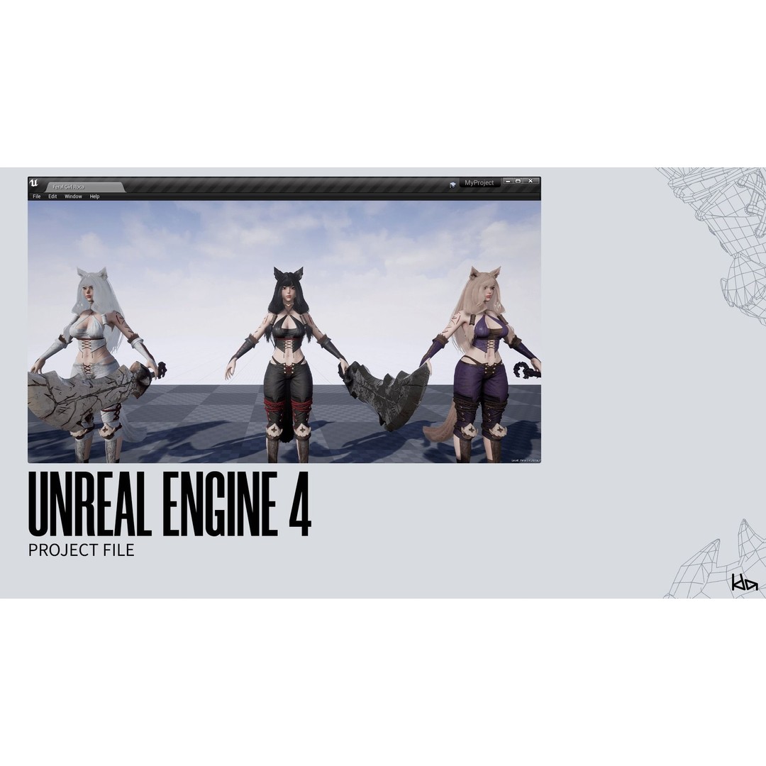 Feral Girl Roca 3D Model – Low Poly Game Ready Character, FBX & OBJ - View 22