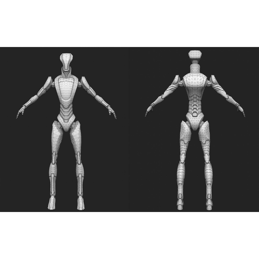 Robot 3D Model – Low Poly Sci-Fi Character, Rigged & PBR