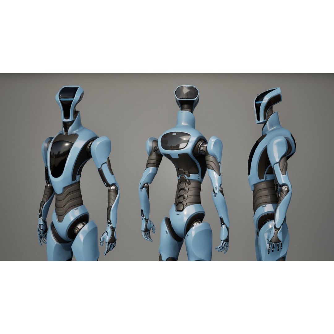 Robot 3D Model – Low Poly Sci-Fi Character, Rigged & PBR - View 11