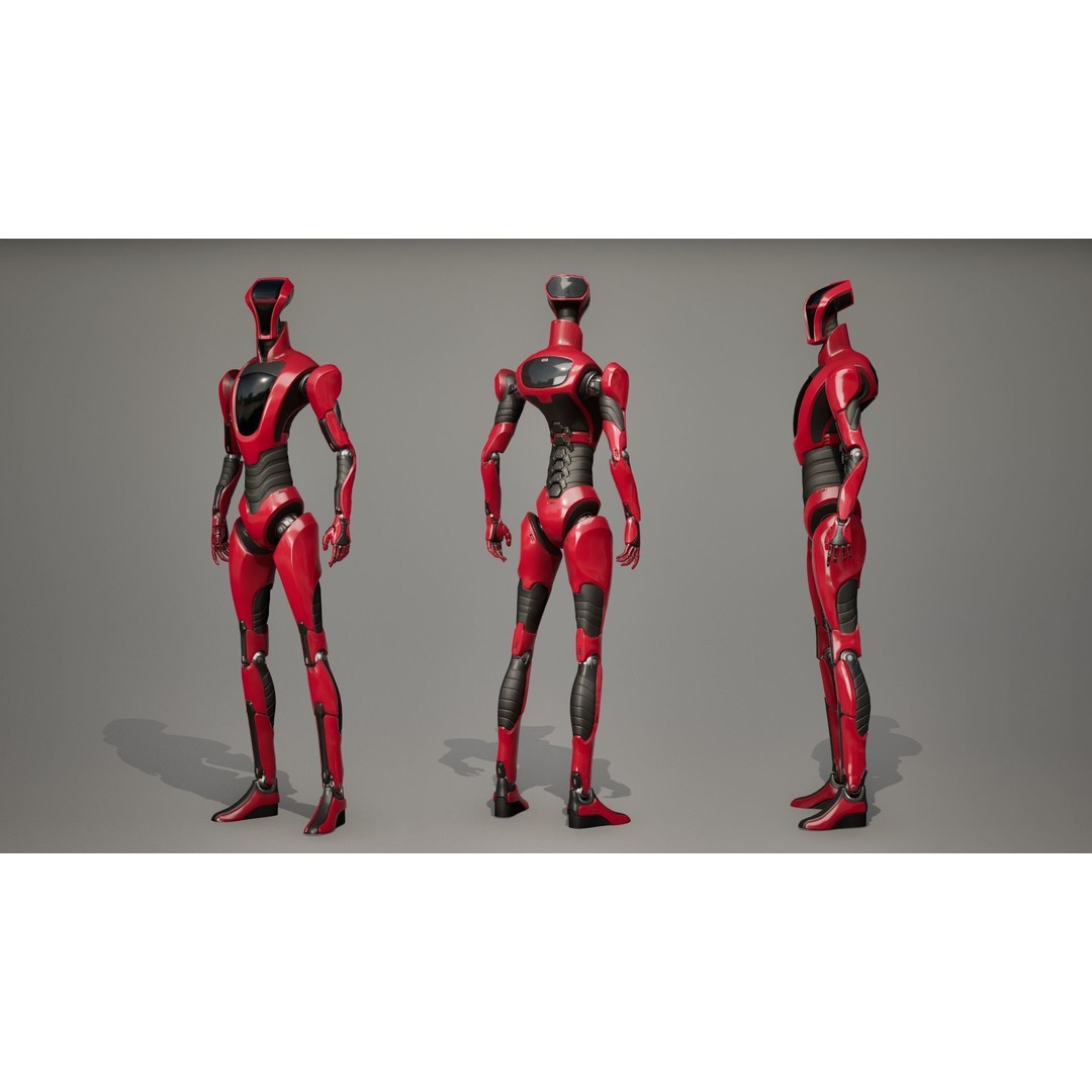 Robot 3D Model – Low Poly Sci-Fi Character, Rigged & PBR - View 13