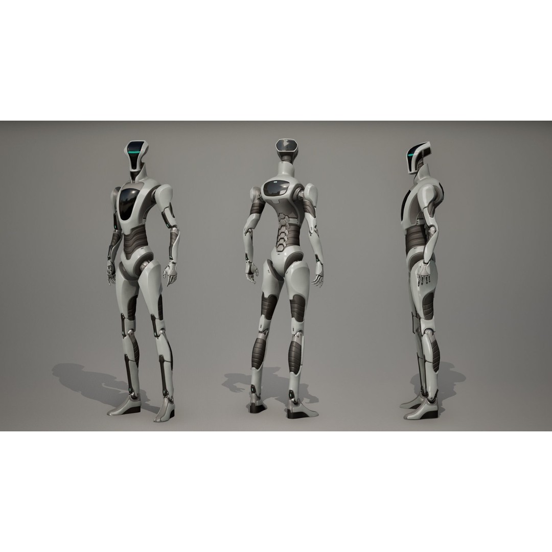 Robot 3D Model – Low Poly Sci-Fi Character, Rigged & PBR - View 14