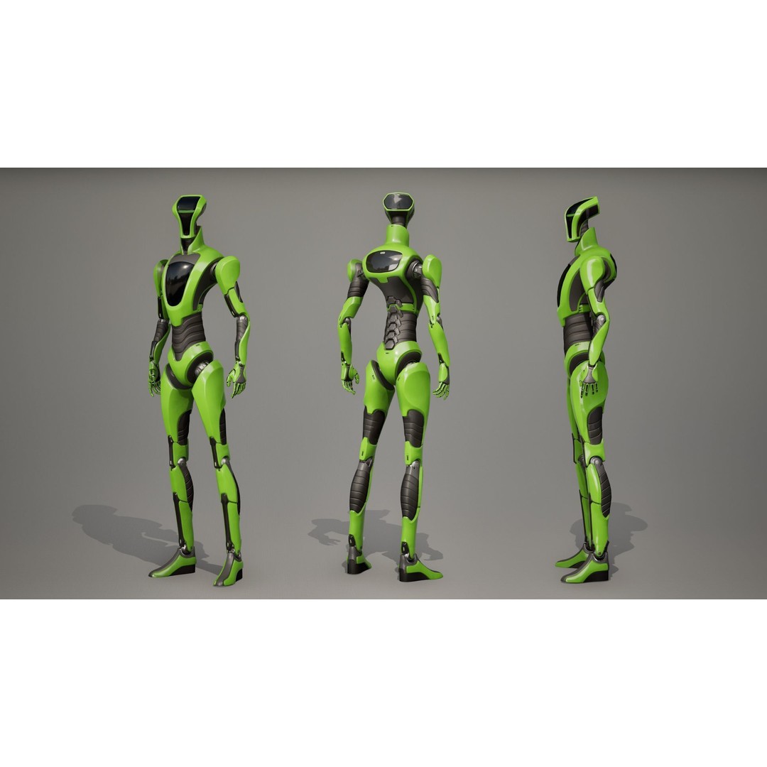 Robot 3D Model – Low Poly Sci-Fi Character, Rigged & PBR - View 15