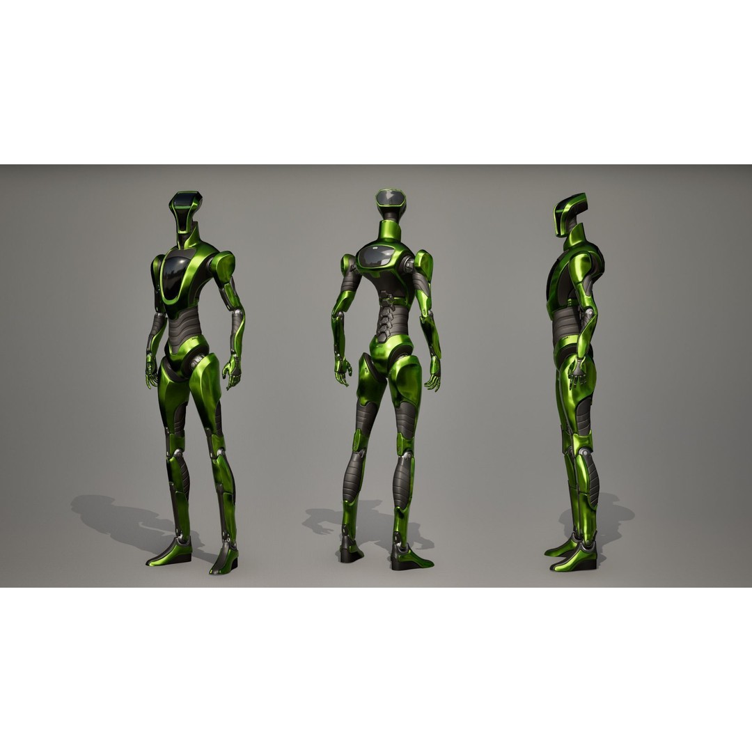 Robot 3D Model – Low Poly Sci-Fi Character, Rigged & PBR - View 16