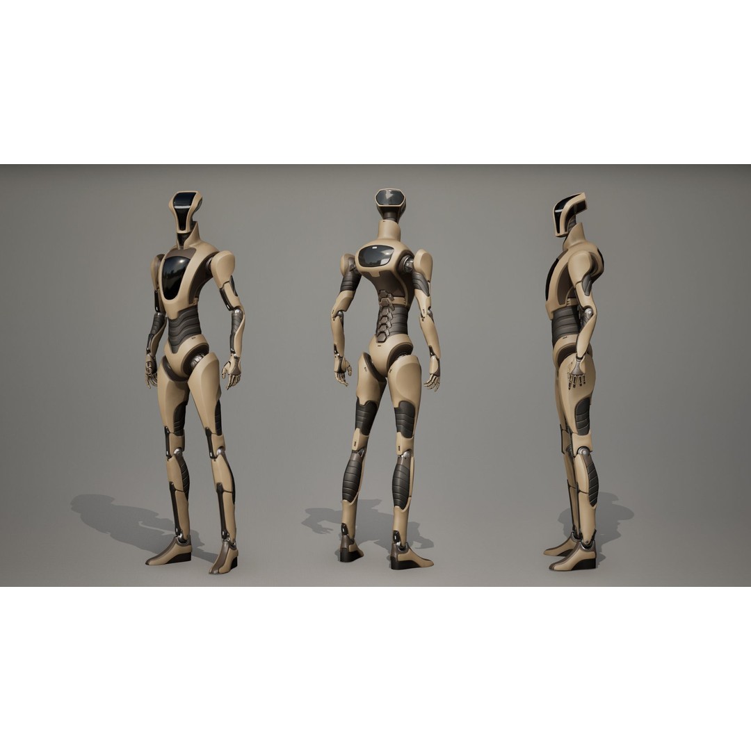 Robot 3D Model – Low Poly Sci-Fi Character, Rigged & PBR - View 18