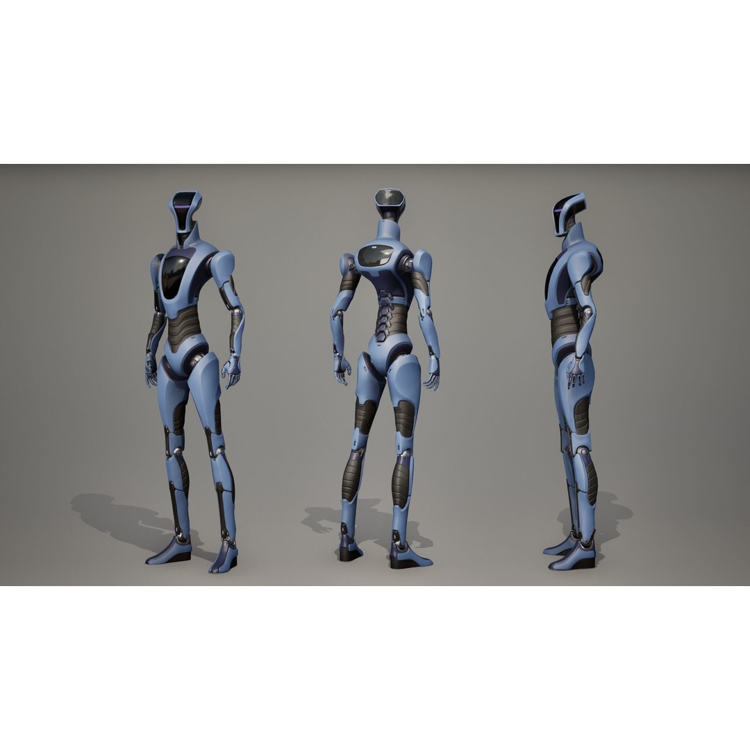 Robot 3D Model – Low Poly Sci-Fi Character, Rigged & PBR - View 19