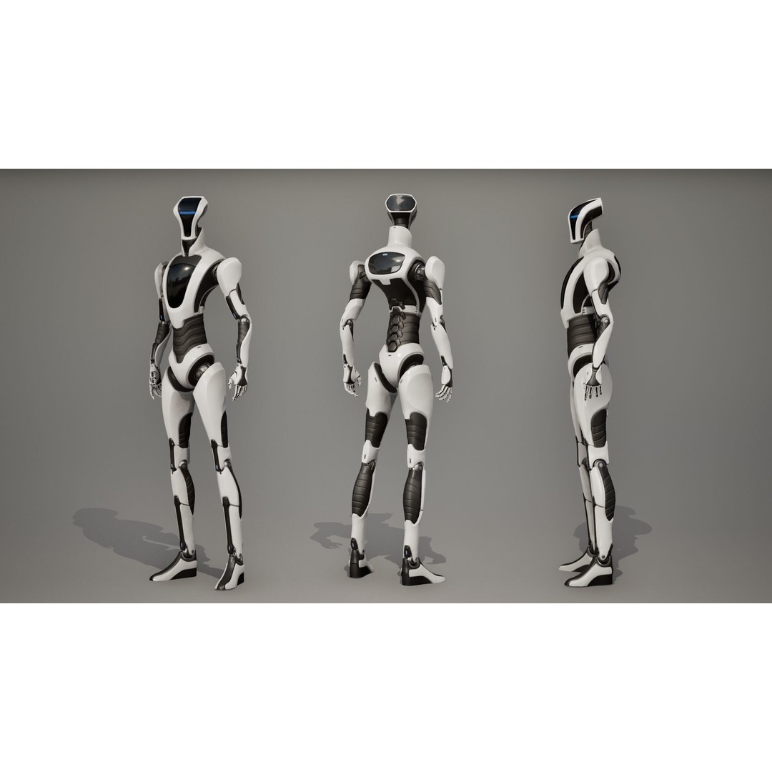 Robot 3D Model – Low Poly Sci-Fi Character, Rigged & PBR - View 3