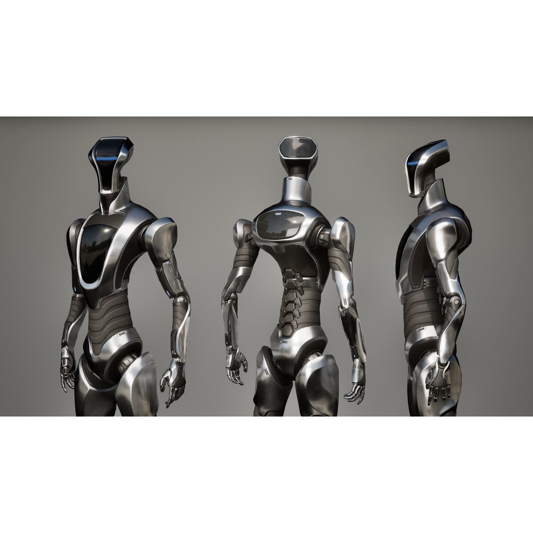 Robot 3D Model – Low Poly Sci-Fi Character, Rigged & PBR - View 5